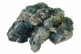 Blue-Green Fluorite on Sparkling Quartz - China #138076-1